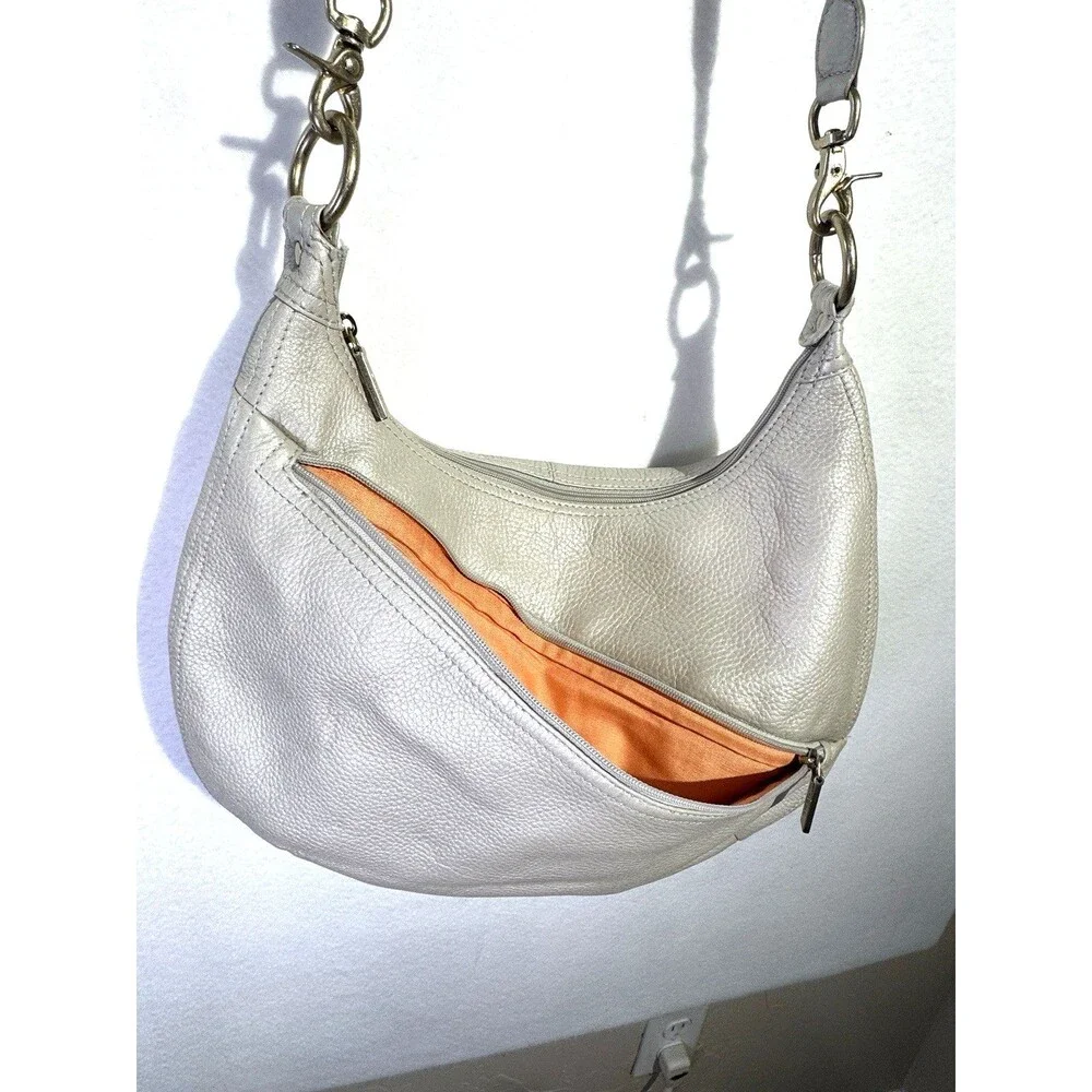 HOBO INTERNATIONAL FROST METALLIC LEATHER CONVERTIBLE CROSSBODY BAG ZIP TOP $298
